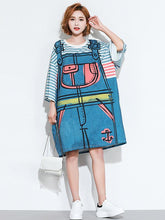 Loose False-Two Print T-Shirt Dress